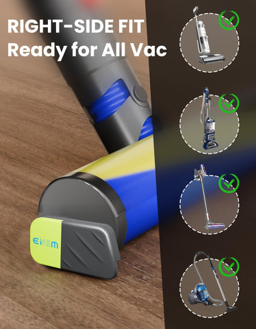 Secure installation on the vacuum head’s right side with two mounting bases.