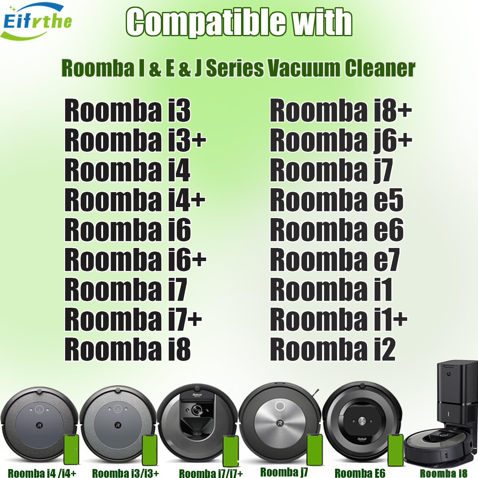 Eifrthe Roomba HEPA filters capture dust and improve air quality.