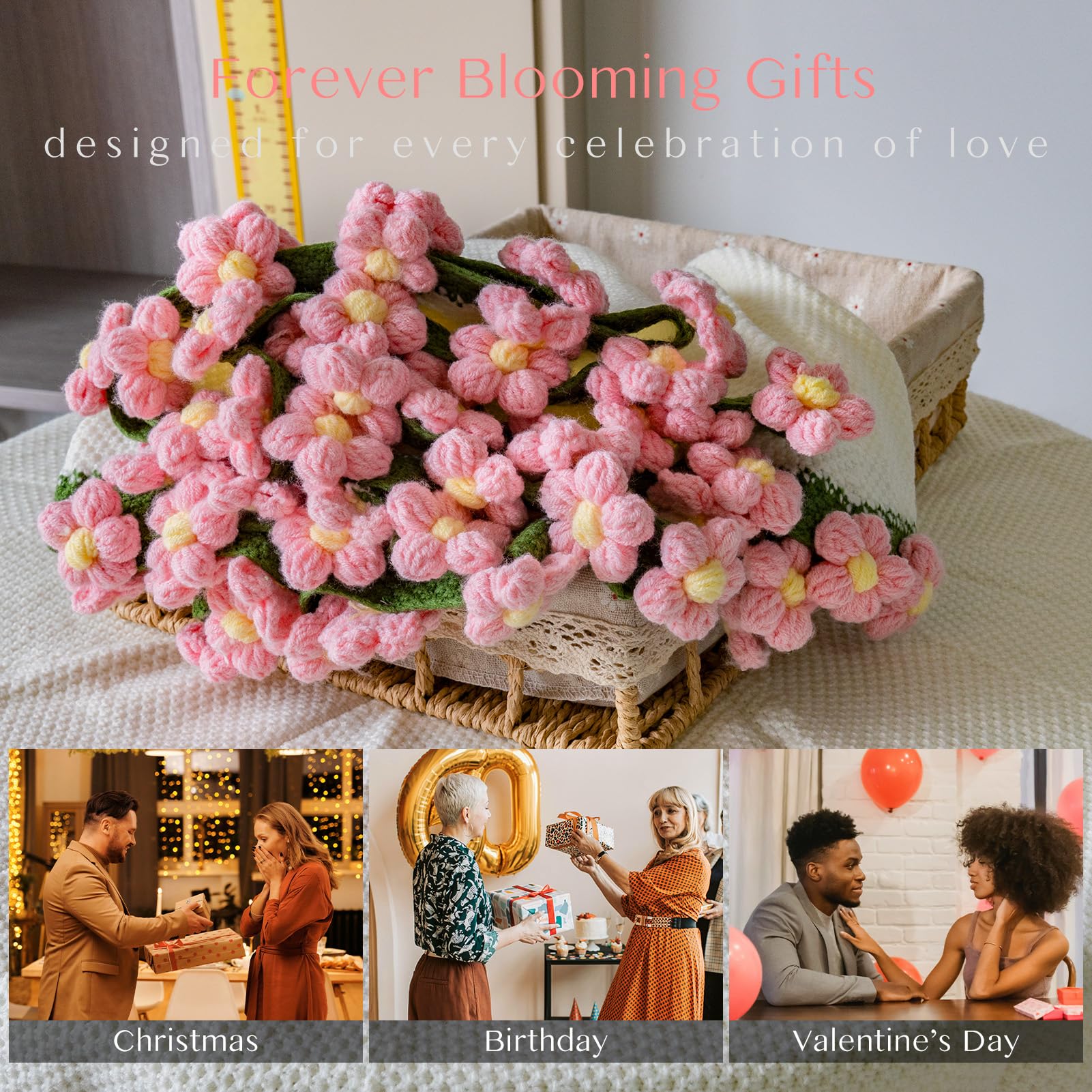 Eightown pink puff flowers detail highlights soft texture and decorative charm.