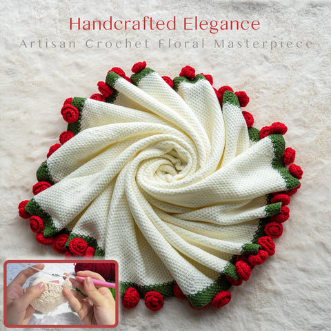 EIGHTOWN rose bouquet blanket texture highlighting delicate craftsmanship