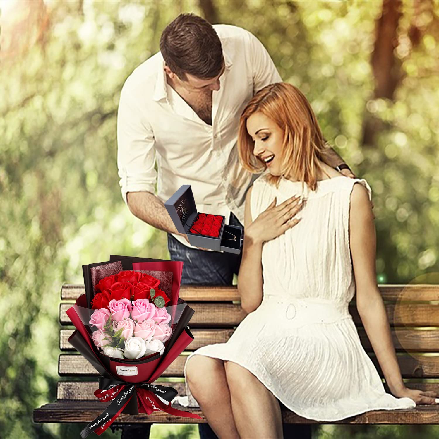 EIGHTOWN roses bouquet in elegant gift box ready to give