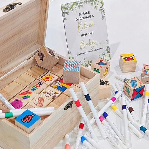 EIGTWEN 52 wooden blocks for hand-drawn messages and doodles