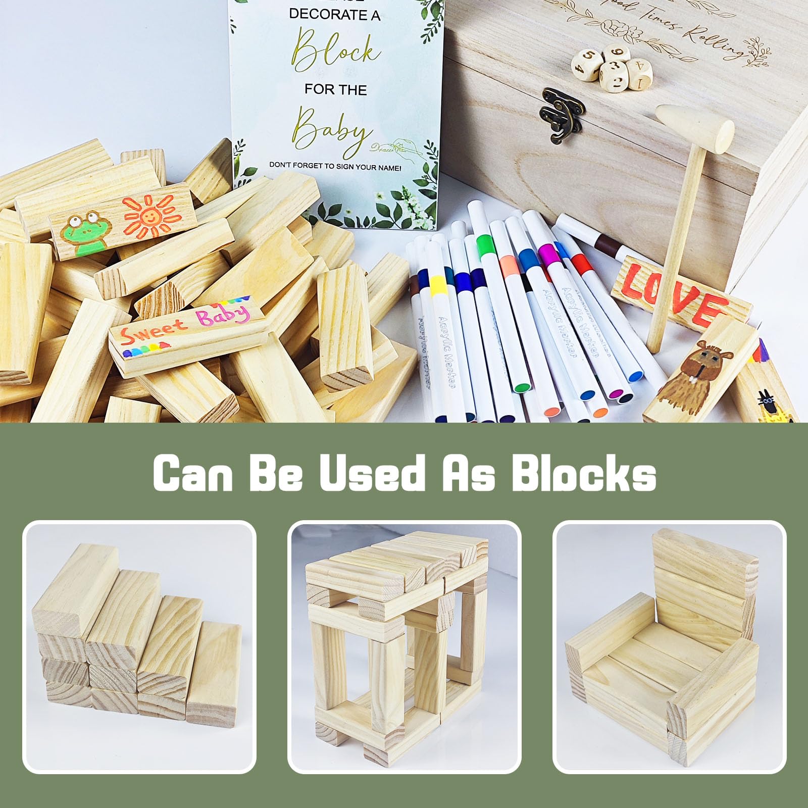 EIGTWEN wooden hammer for the stacking game play
