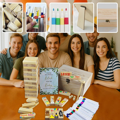 EIGTWEN wooden sign decor adds rustic charm to party setup
