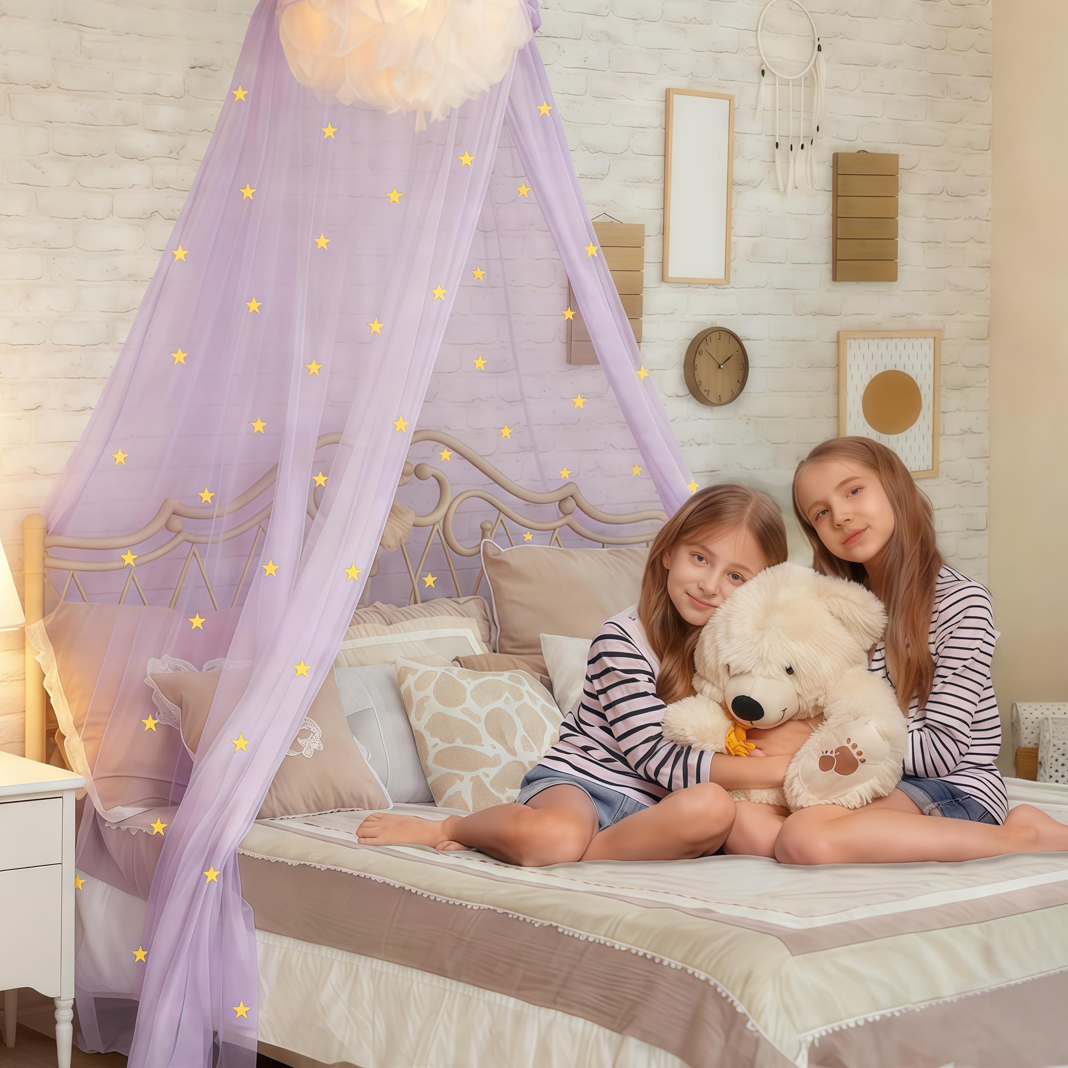 Eimilaly bed canopy hanging rod for easy setup and drape