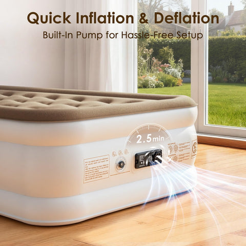 EISENFUER built-in pump inflates in about 2.5 minutes