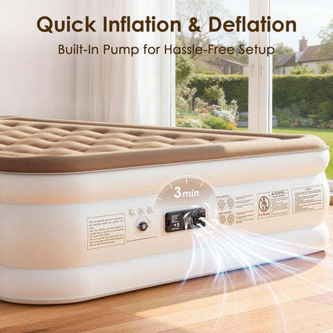 Eisenfuer air mattress 40-coil stability supports edges for balanced sleep.