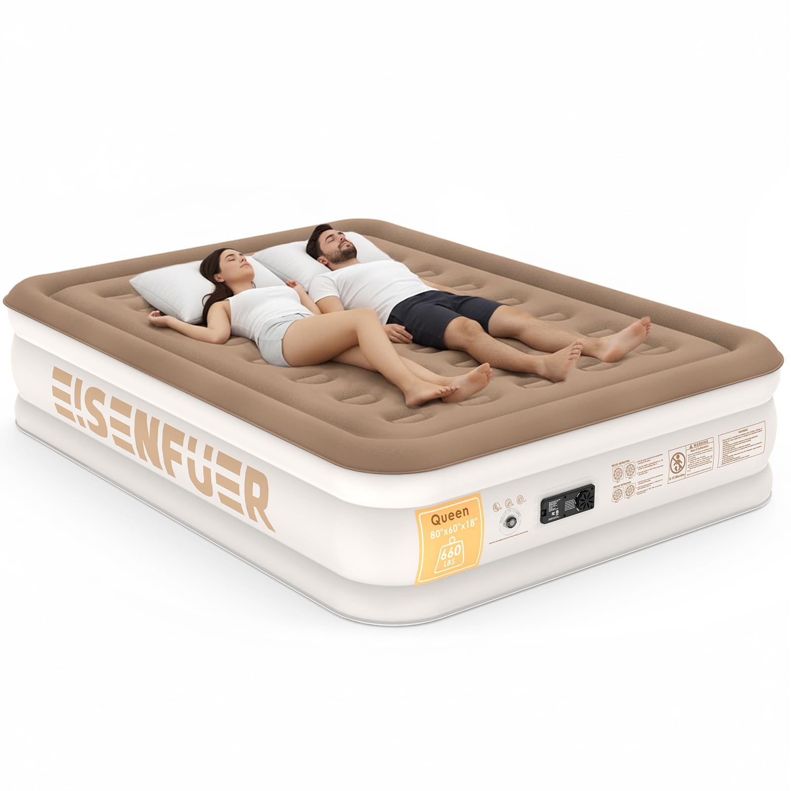 Eisenfuer air mattress queen supports comfortable sleep during moves.