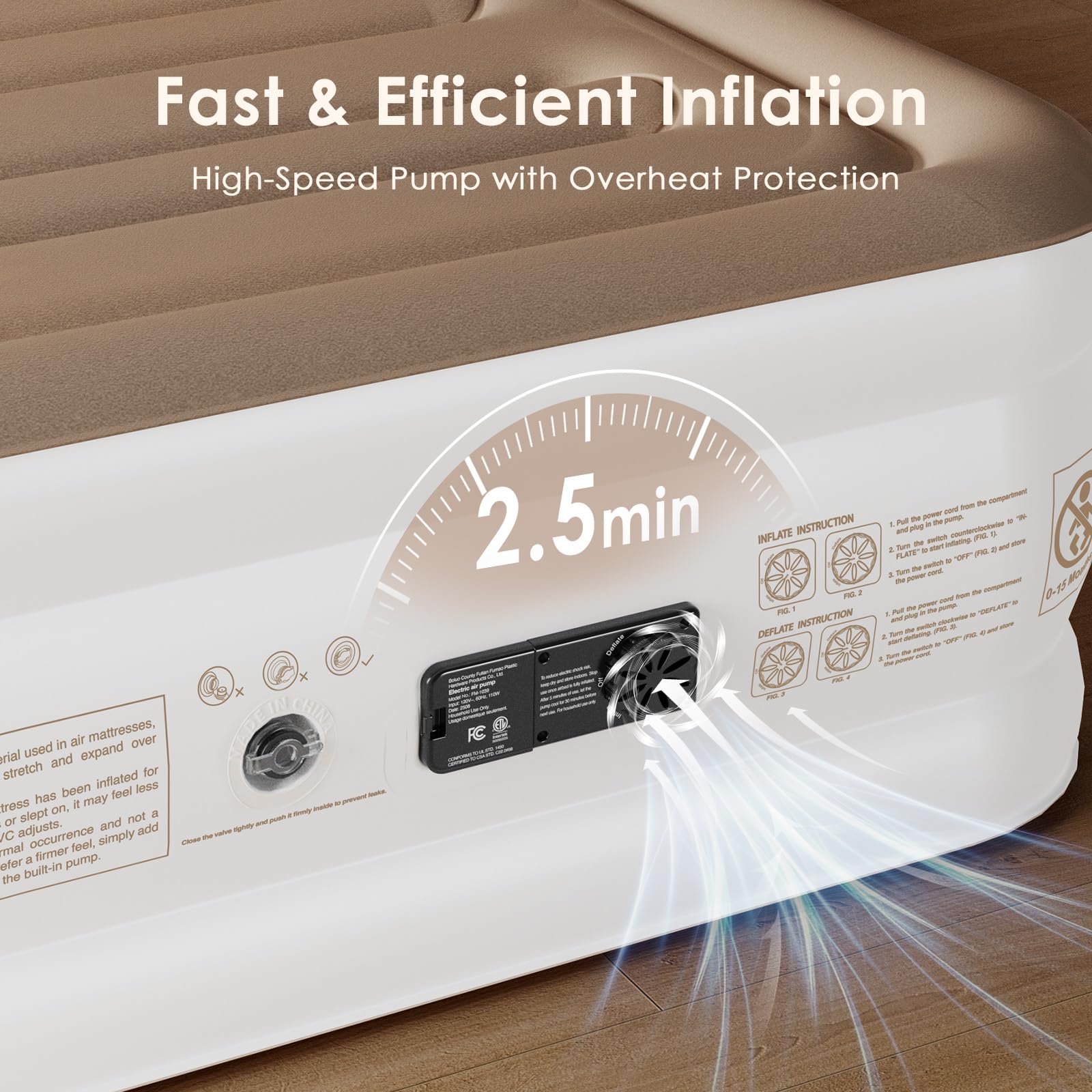 EISENFUER air mattress 80x40 dimensions fit taller sleepers and guest rooms.