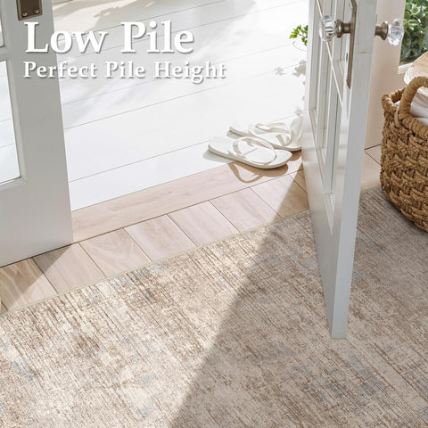 EISUROM ivory beige hallway rug ideal for busy entryways