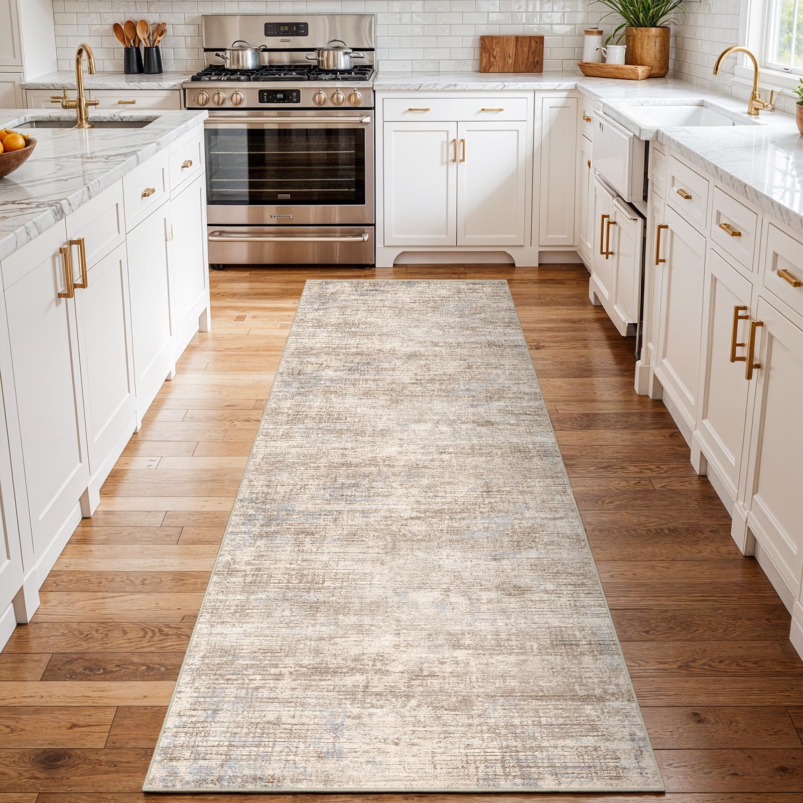 EISUROM machine washable rug for quick cleanups in kitchen and entry