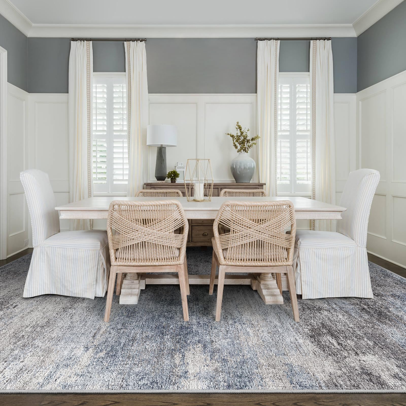 EISUROM rug showing non-slip backing for stability