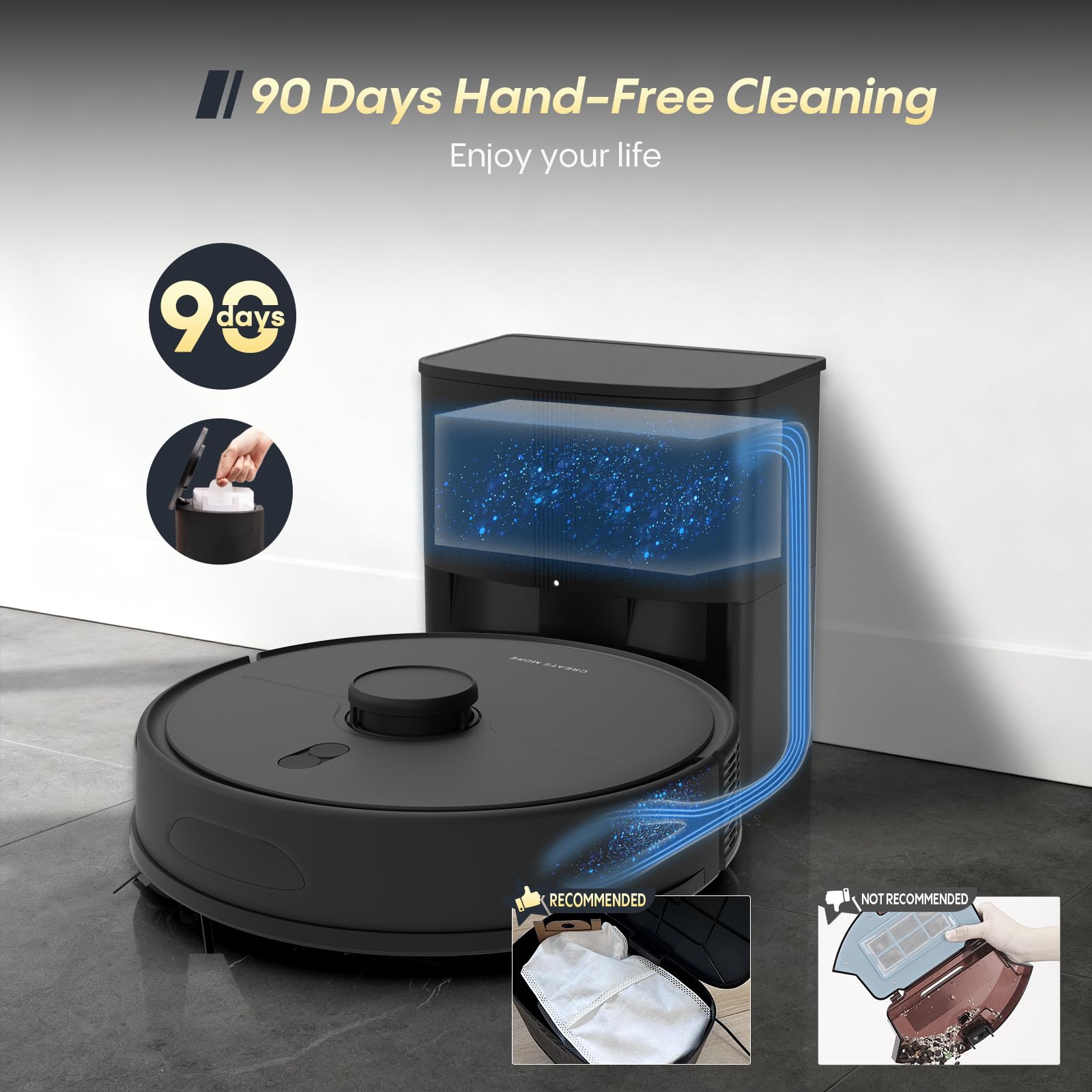 eitton robot vacuum uses laser navigation to dodge obstacles.