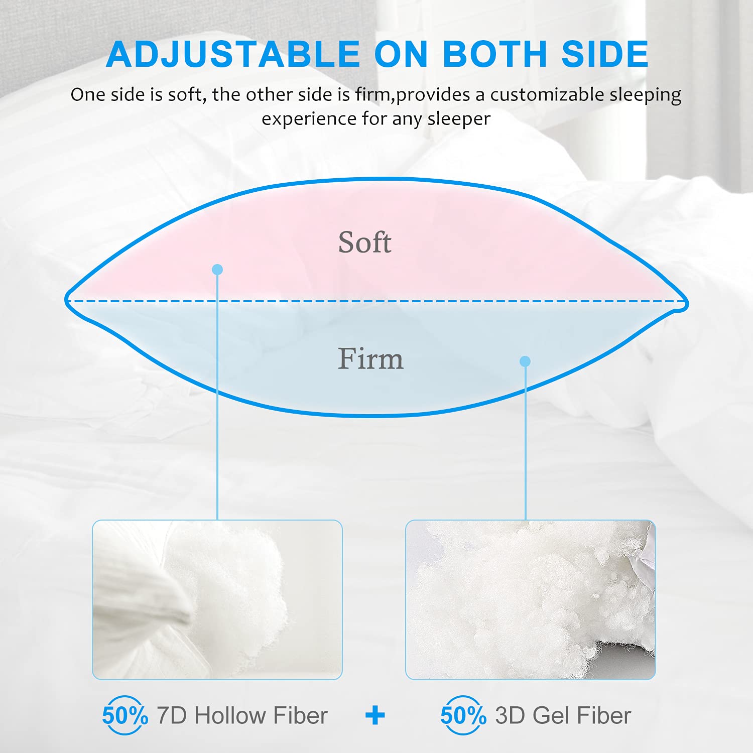 Soft down-alternative filling balances plush softness and gentle support.