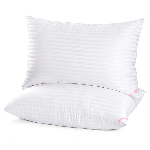 EIUE Hotel Collection bed pillow side view shows neck support for side sleepers