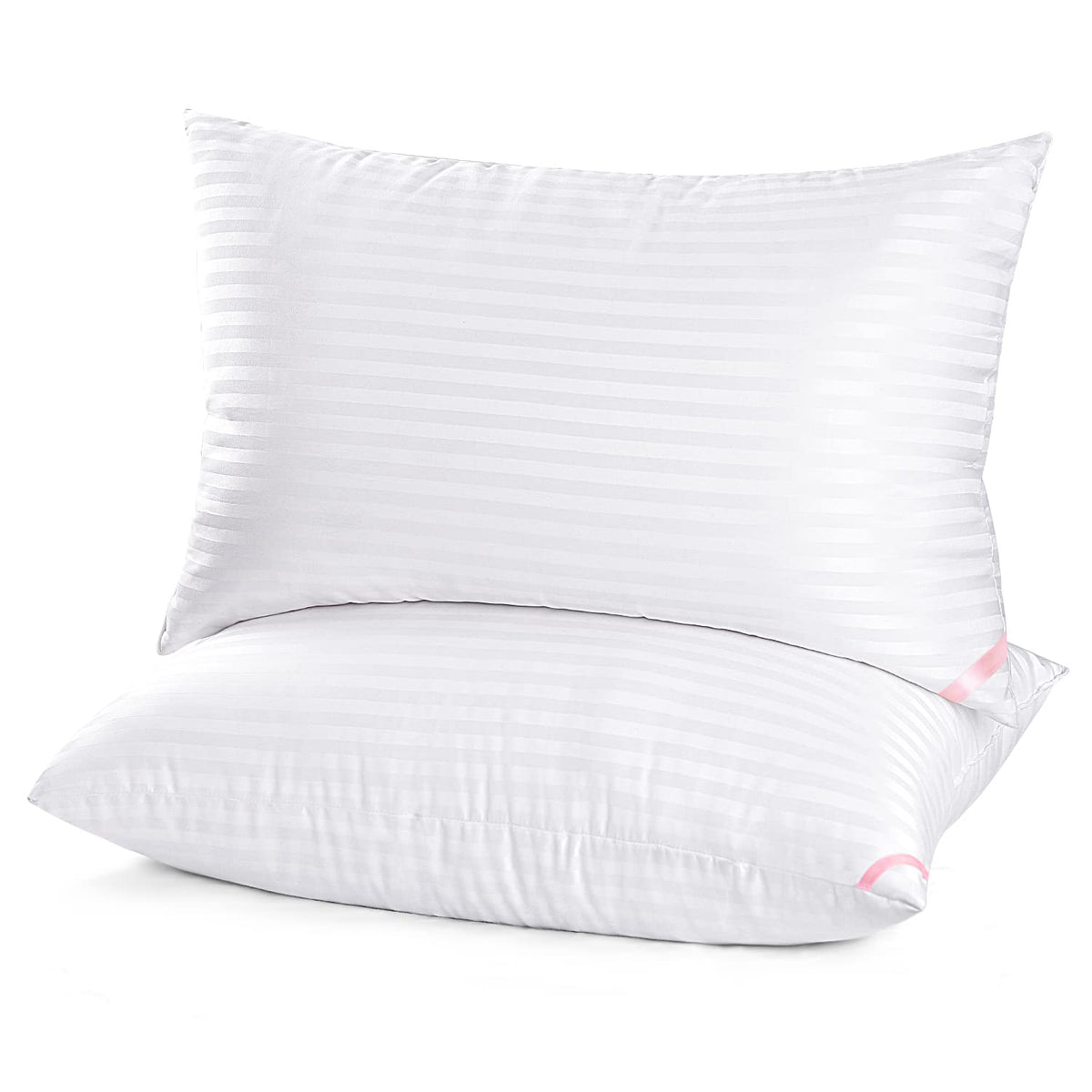 EIUE Hotel Collection pillow pair 20x26 with breathable cotton cover for all-night comfort.