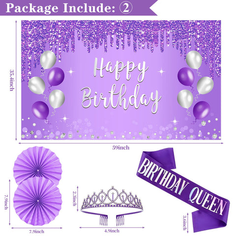 Eiurteao purple banner balloons create a vibrant party backdrop