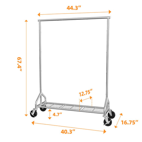 Ekisemio 450 lb capacity rugged steel frame supports heavy garments.