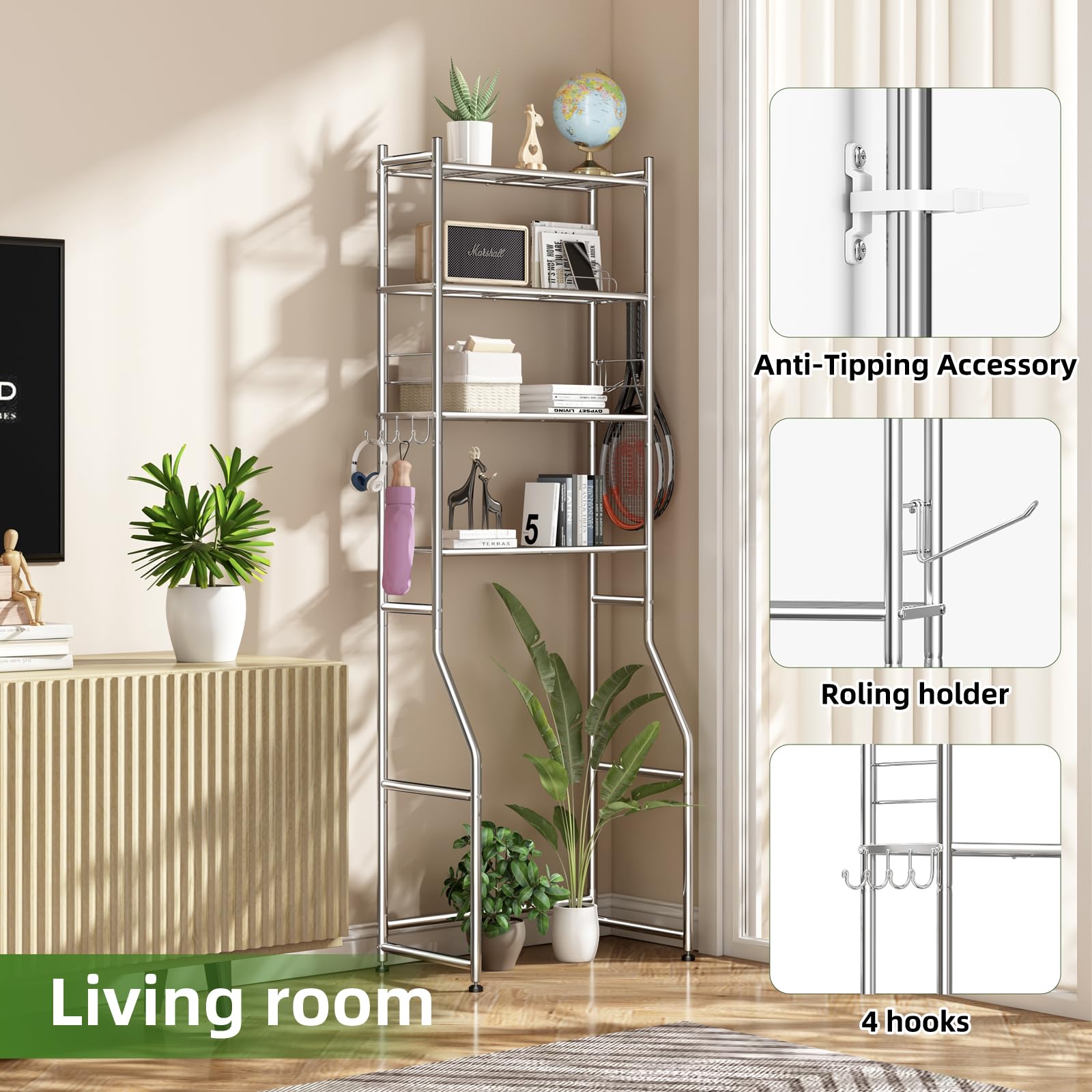 Ekisemio adjustable leveling feet stabilize on uneven floors.