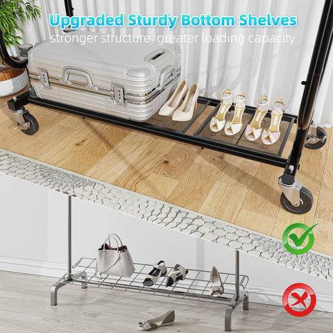 Ekisemio bottom storage area for shoes and bins.