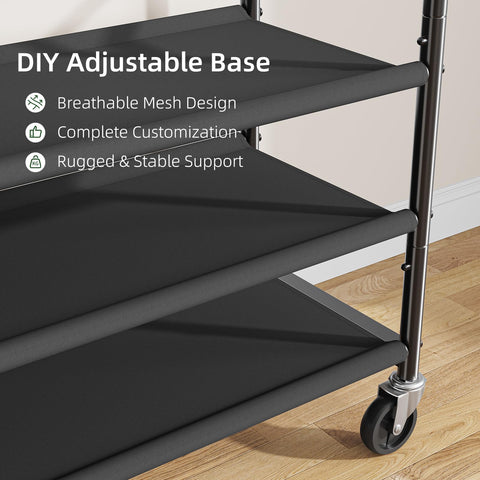 Ekisemio clothes rack wheels casters enable easy movement for cleaning.