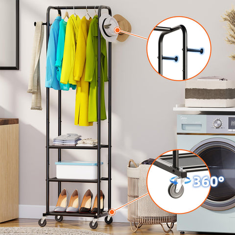 Ekisemio modern black clothing rack complements any room decor