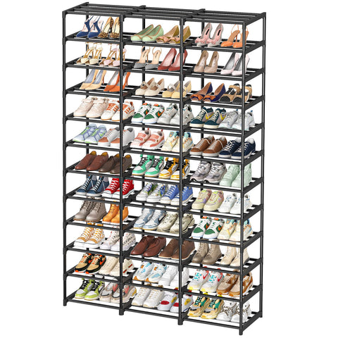 Ekisemio 72-pairs capacity shoe rack neatly organizes sneakers in entryway