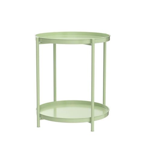 EKNITEY 2 Tier End Table suitable for indoor and outdoor spaces.