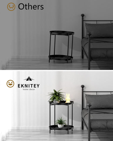 EKNITEY anti-slip legs protect floors and adjust height.
