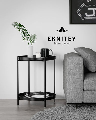 EKNITEY end table waterproof anti-rust frame suitable for balcony and patio.