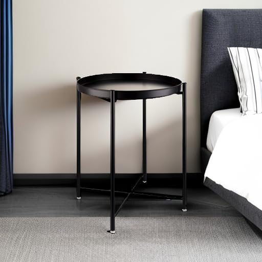 EKNITEY small side table with adjustable anti-slip feet protects floors.