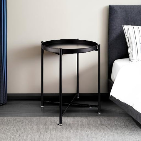 EKNITEY small side table with adjustable anti-slip feet protects floors.