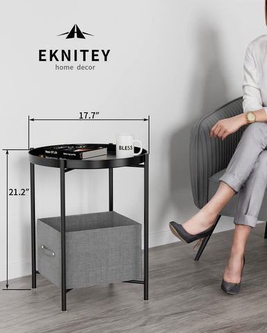 EKNITEY small side table suitable for indoor, balcony, patio, or office spaces.