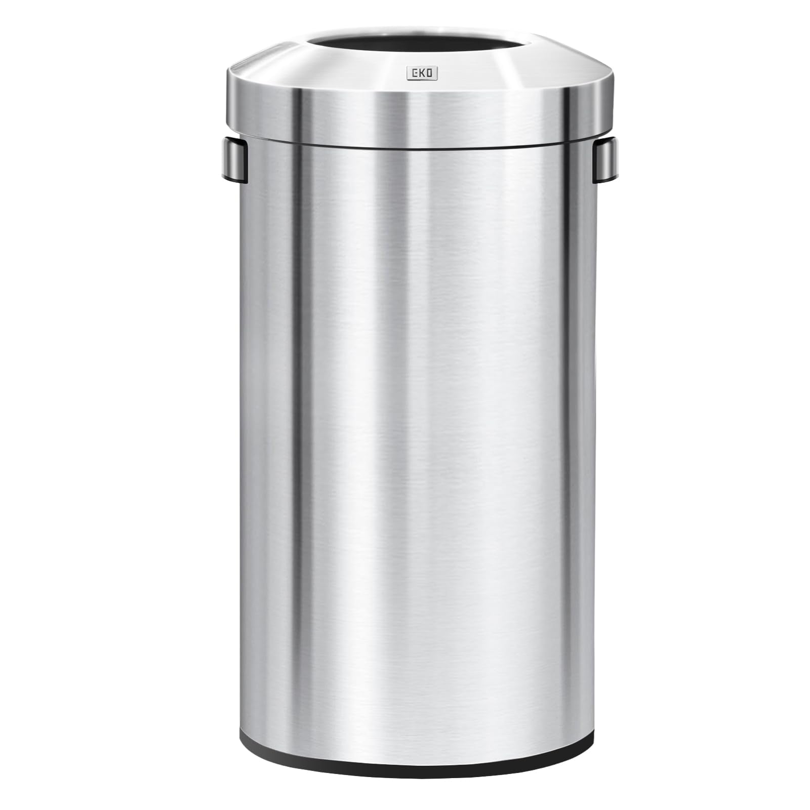 EKO 32-gallon round trash can with open top, ideal for busy offices.