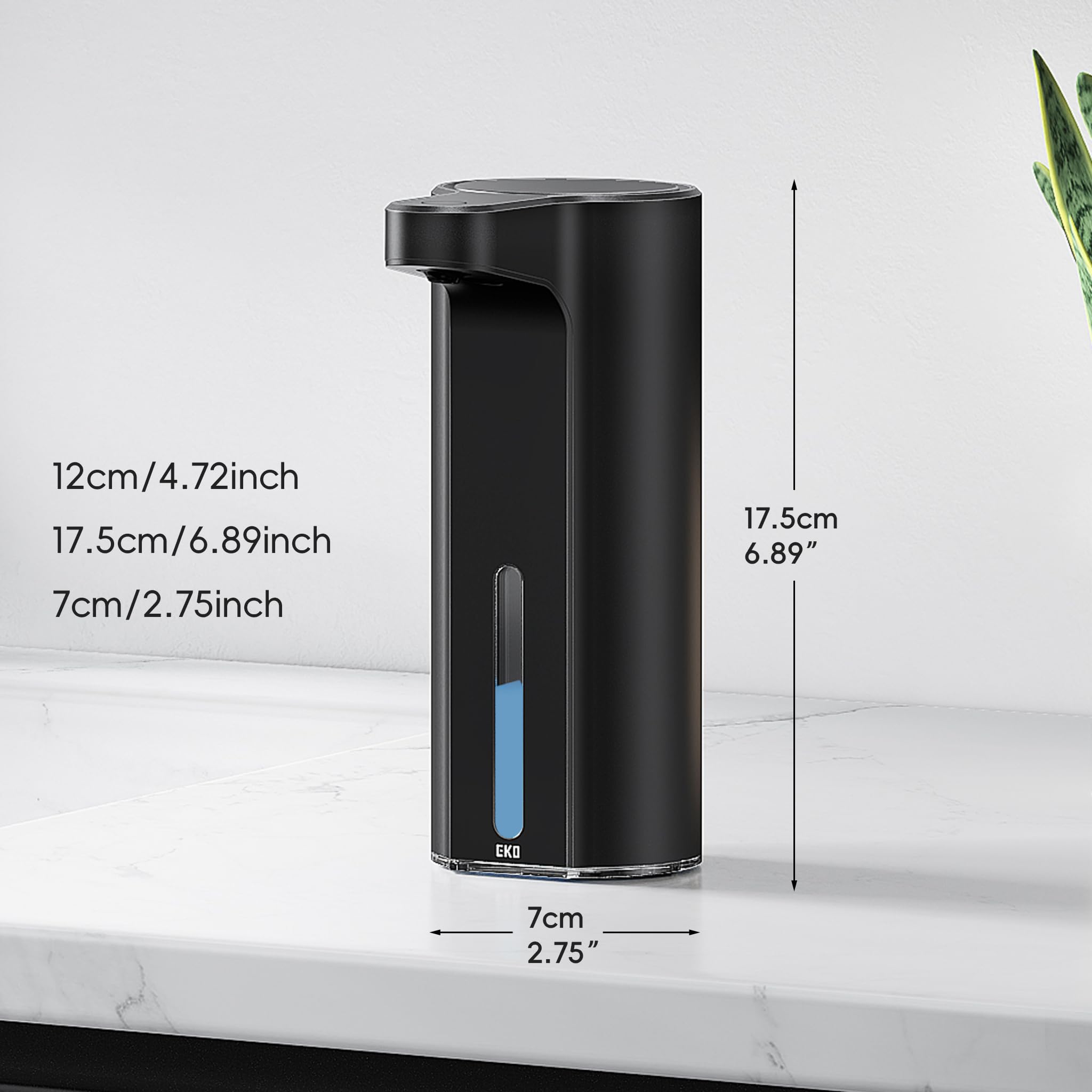 EKO Aroma matte black steel finish complements modern sinks and countertops