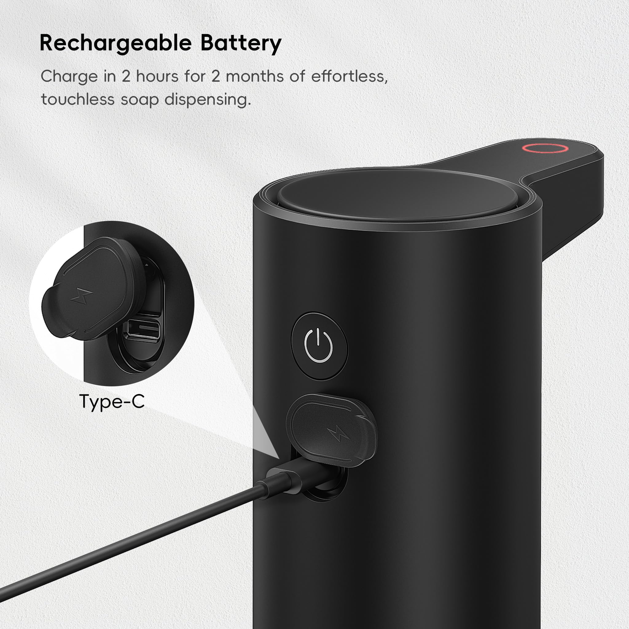 EKO Aroma rechargeable USB-C port close-up highlighting quick recharge for uninterrupted use