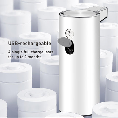 EKO Aroma touchless dispenser white 9 oz capacity on the counter