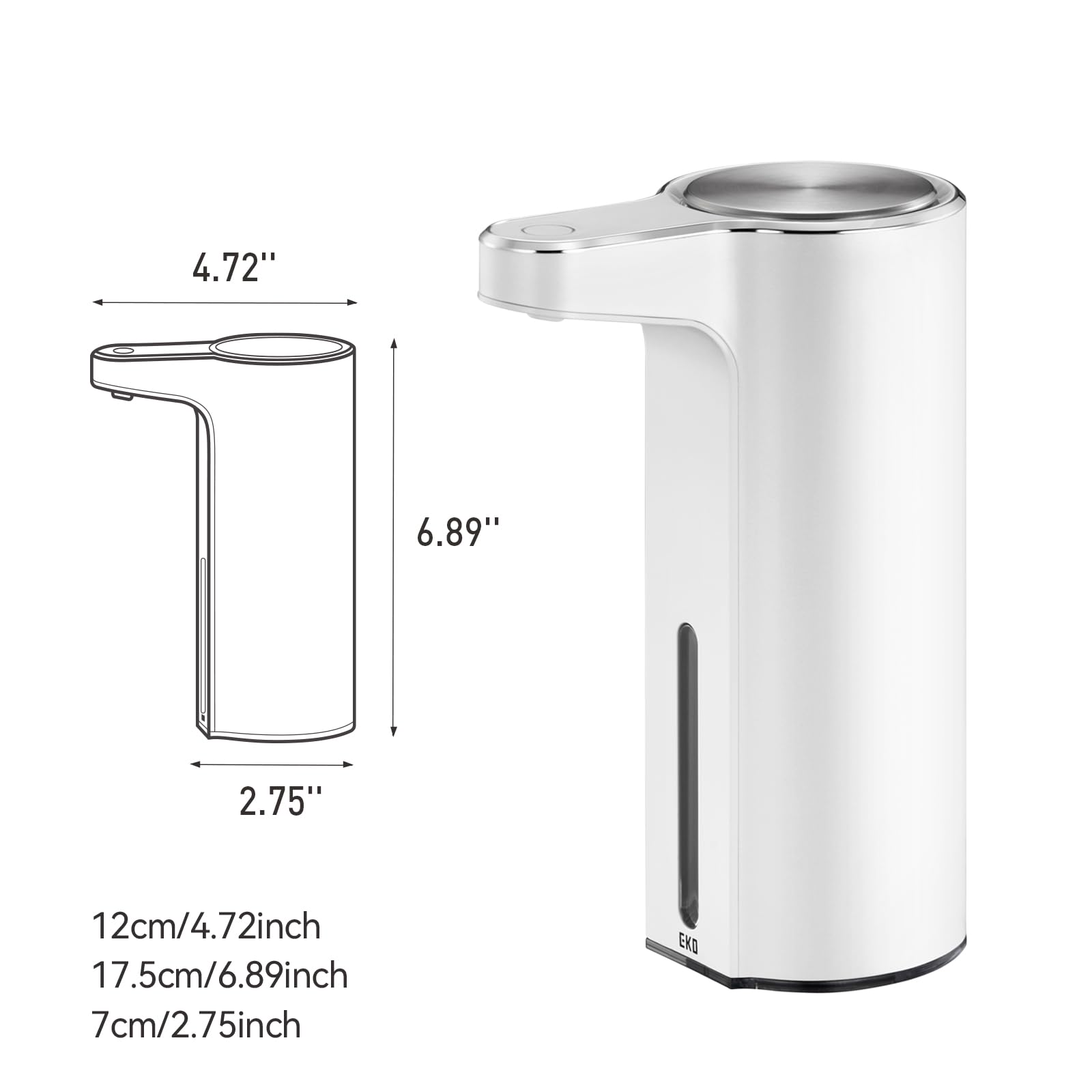 EKO Aroma touchless dispenser pop-up refill white for spill-free refills