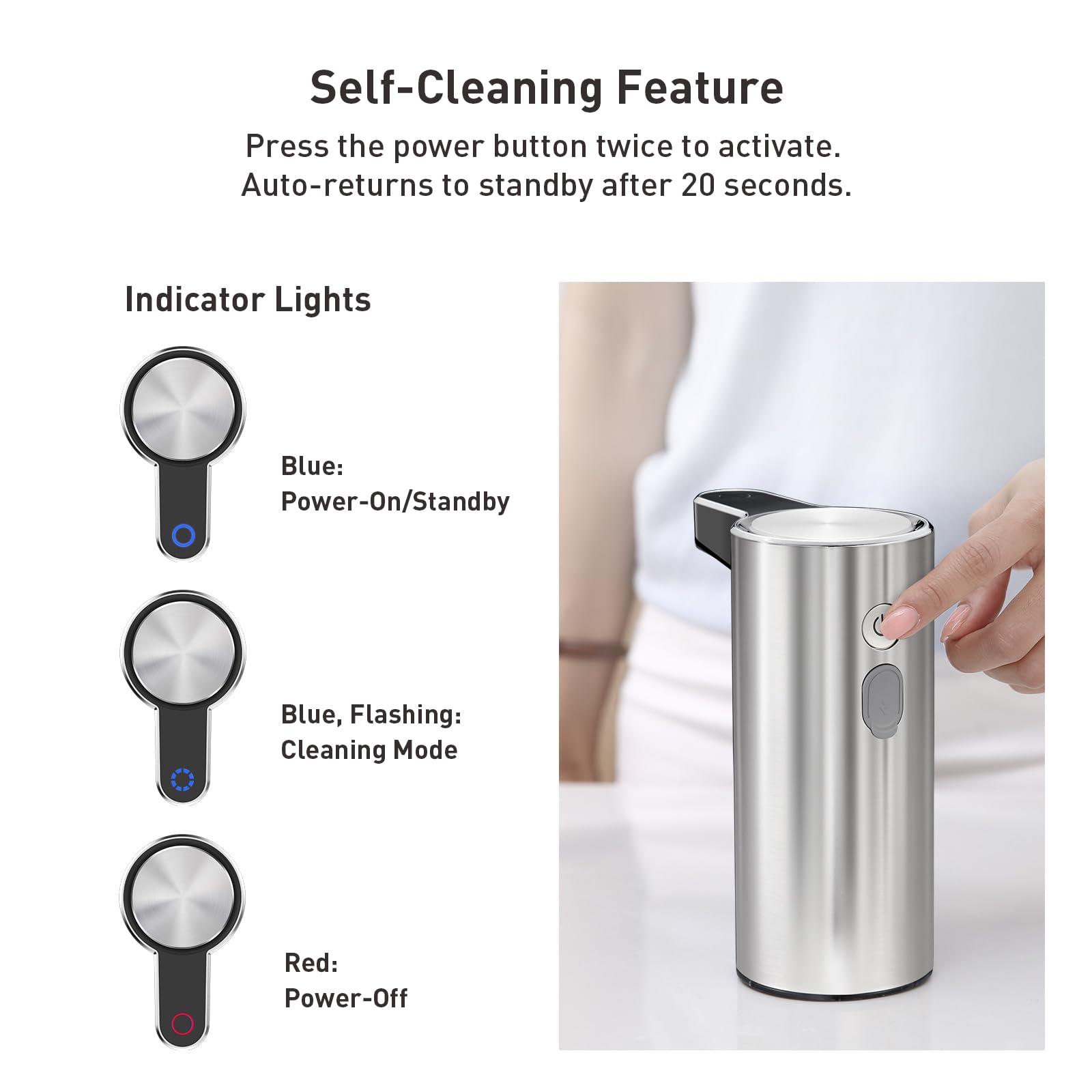 EKO Aroma Touchless Dispenser refill lid in action for easy refills