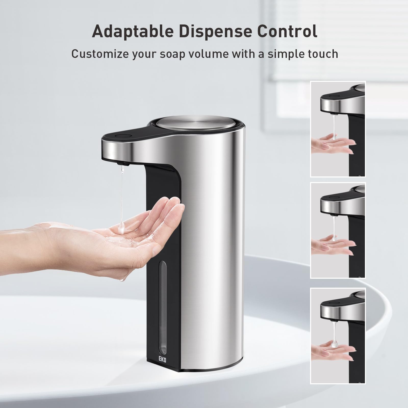 EKO Aroma Touchless Dispenser sensor area enables hands-free soap delivery
