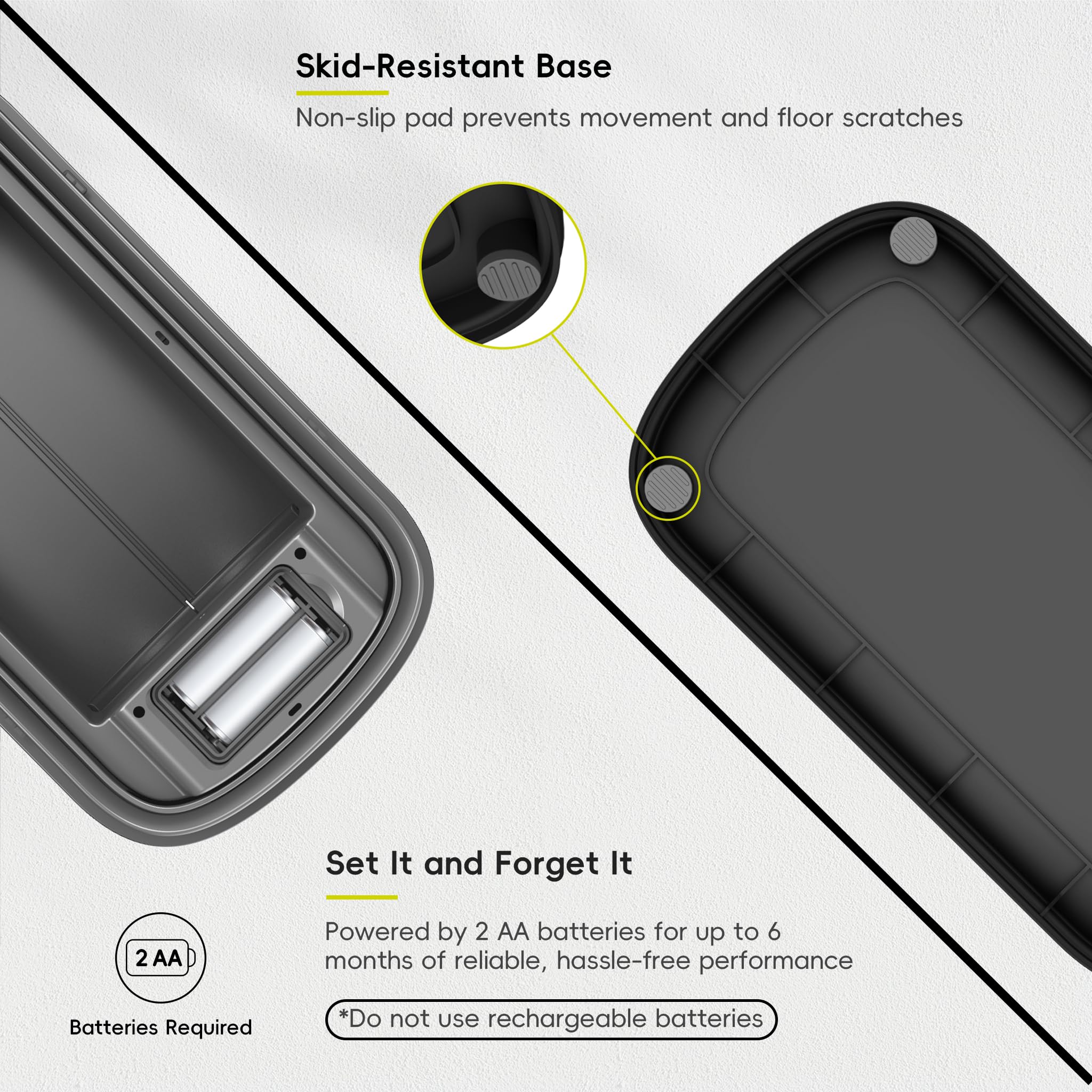 EKO Astro Slim sensor trash can motion detection activates lid for touchless use.