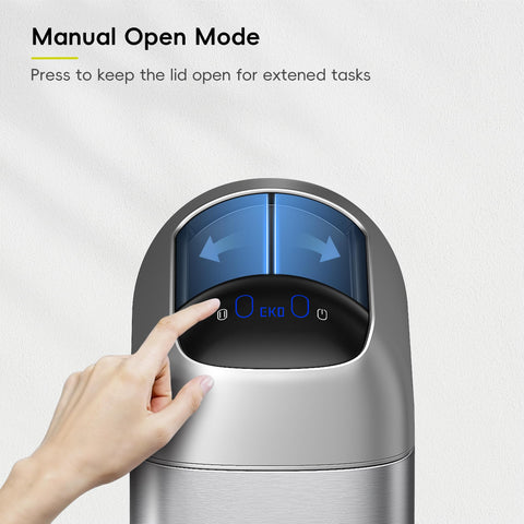 EKO Astro Slim sensor trash can soft-close lid reduces noise in tight spaces.