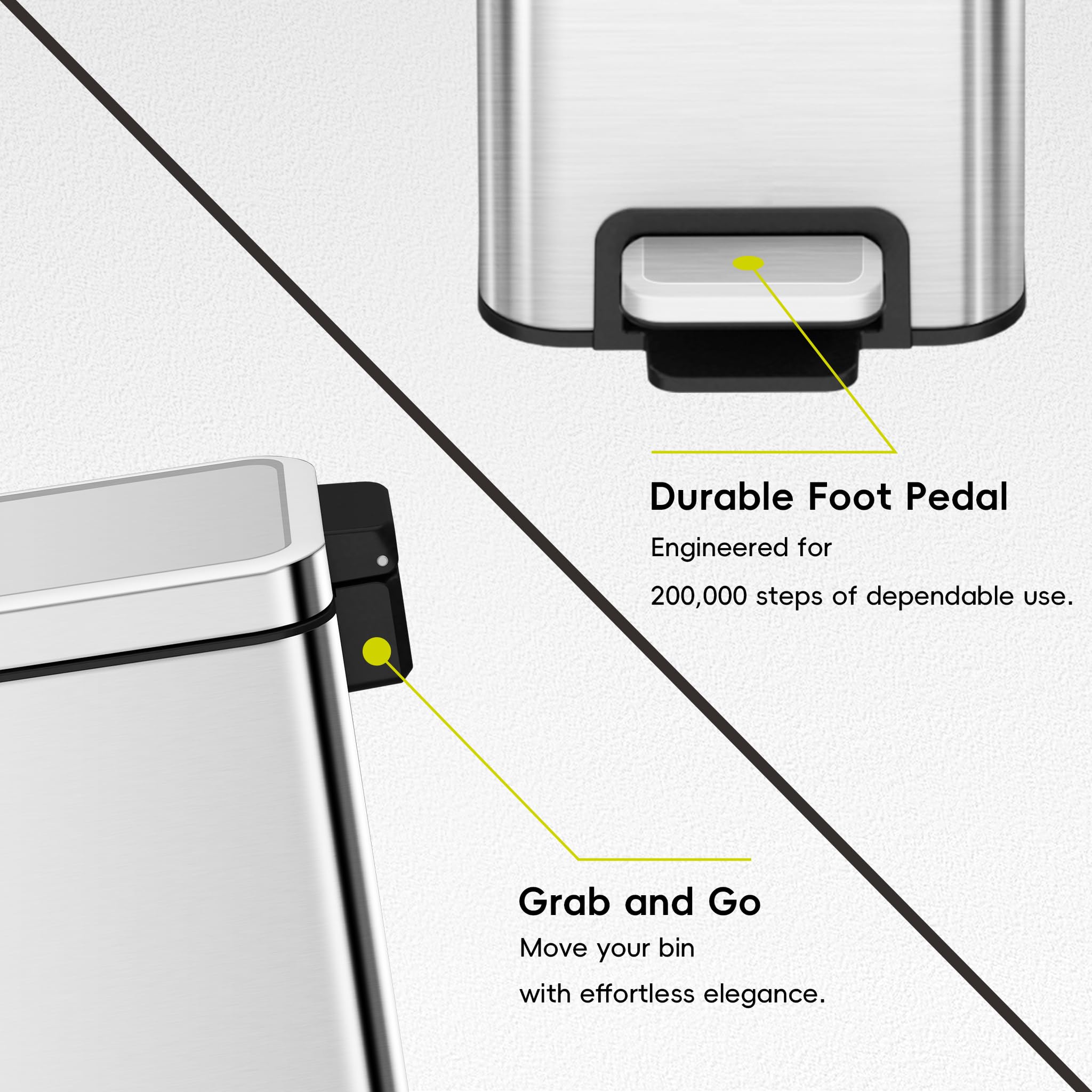 Compact footprint with dimensions 11.2 L x 6.2 W x 12.4 H.