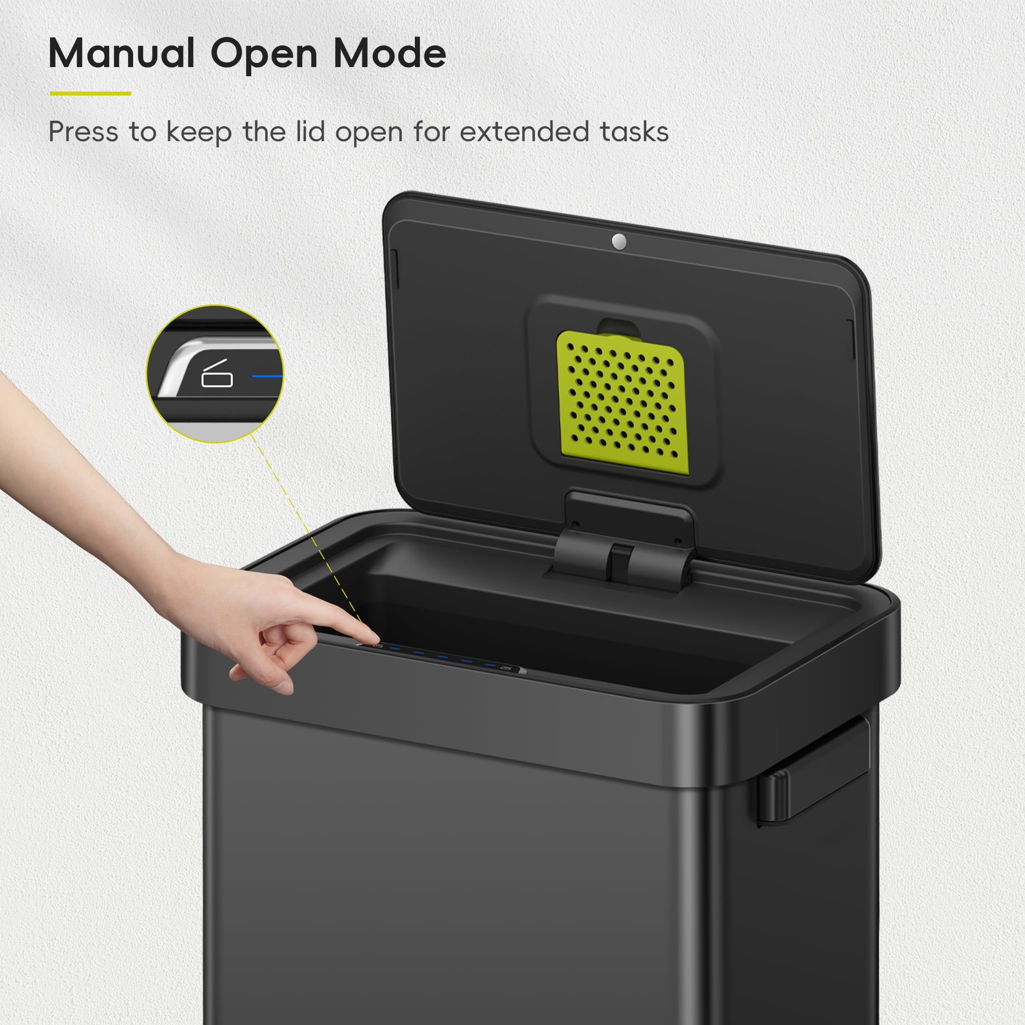 The 25 percent larger capacity helps fit more waste without frequent liner changes