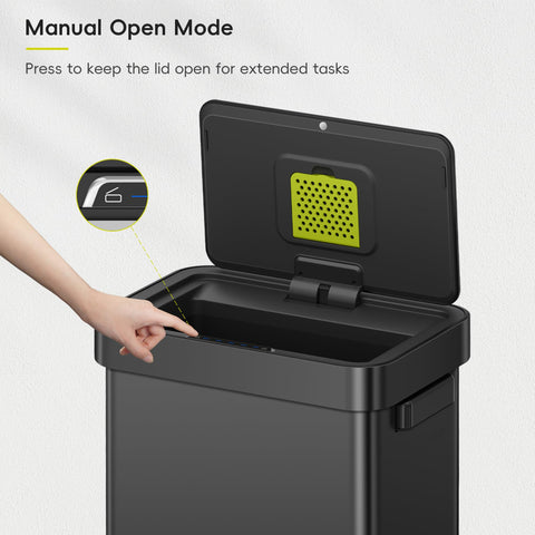 The 25 percent larger capacity helps fit more waste without frequent liner changes