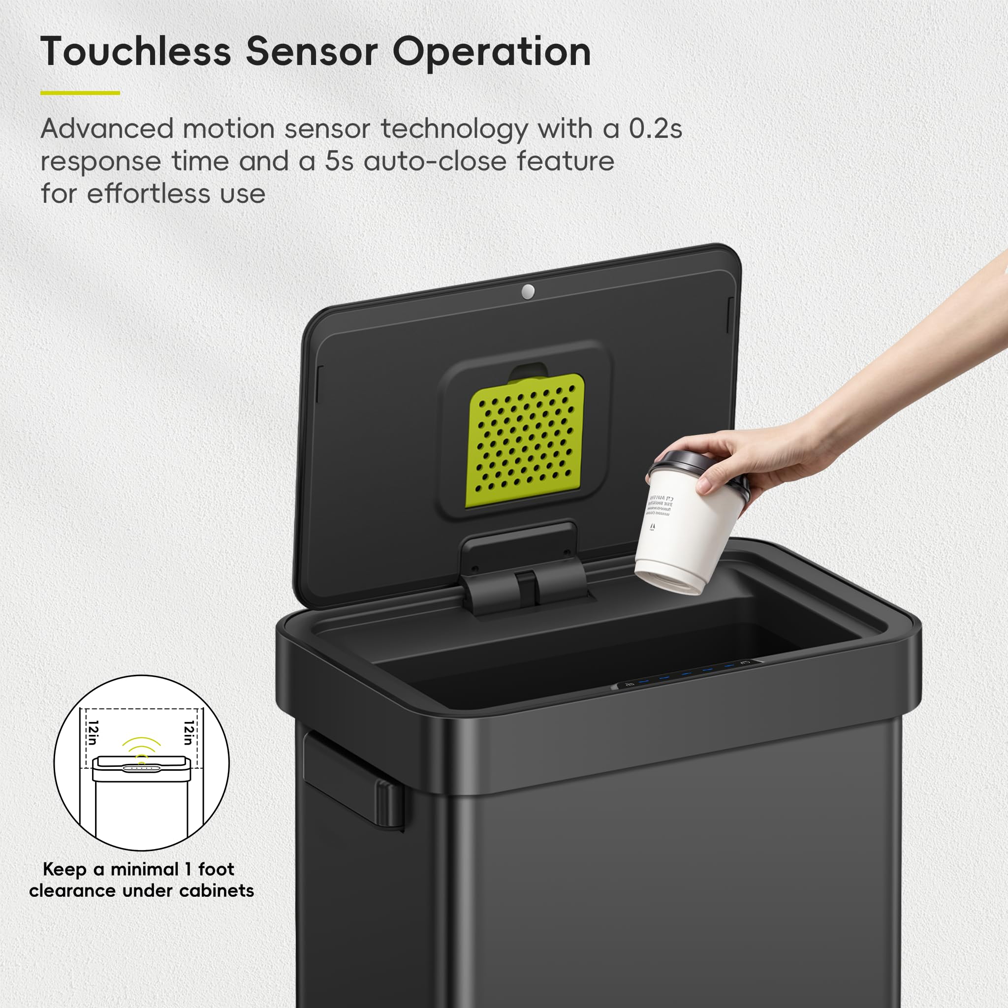 EKO Mirage-T 50L fingerprint-resistant surface stays clean between cleanups