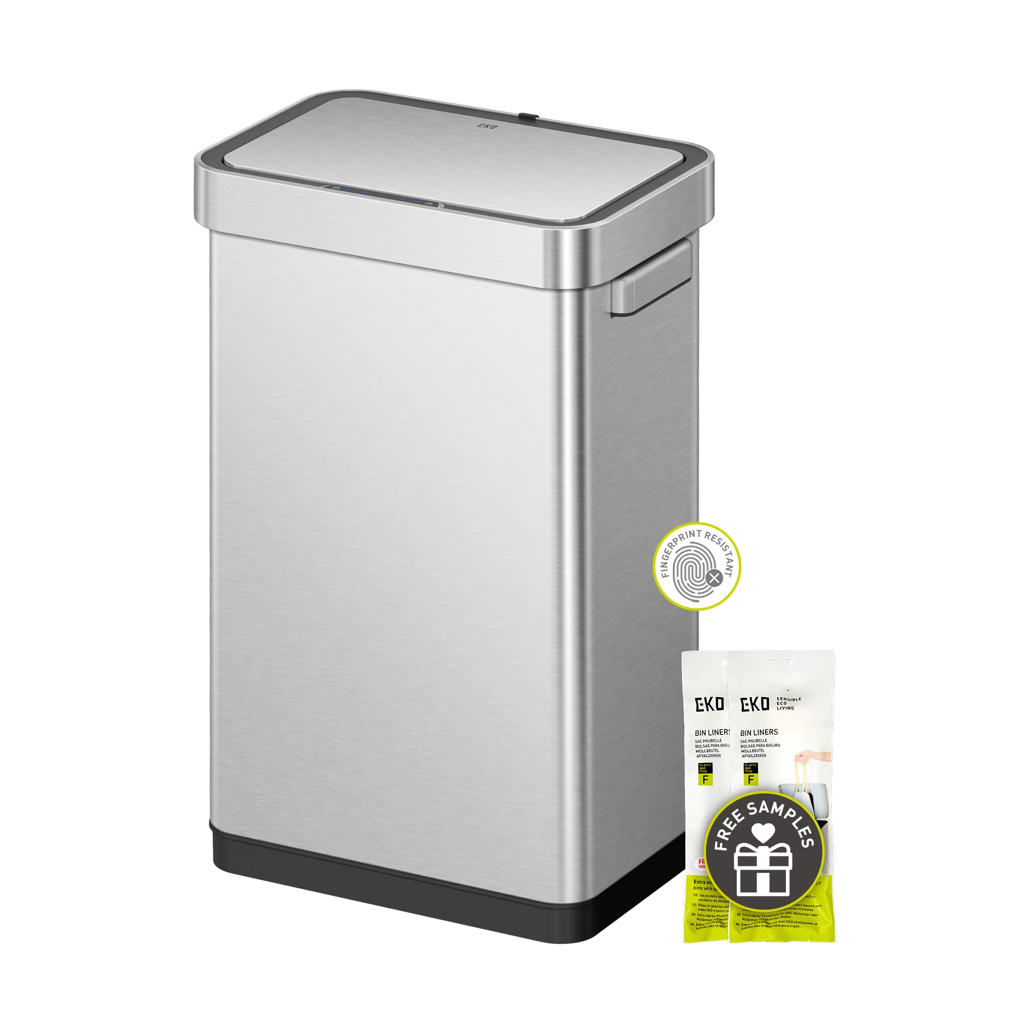 EKO Deluxe Mirage-T 50L lid sensor in action for hands-free convenience.