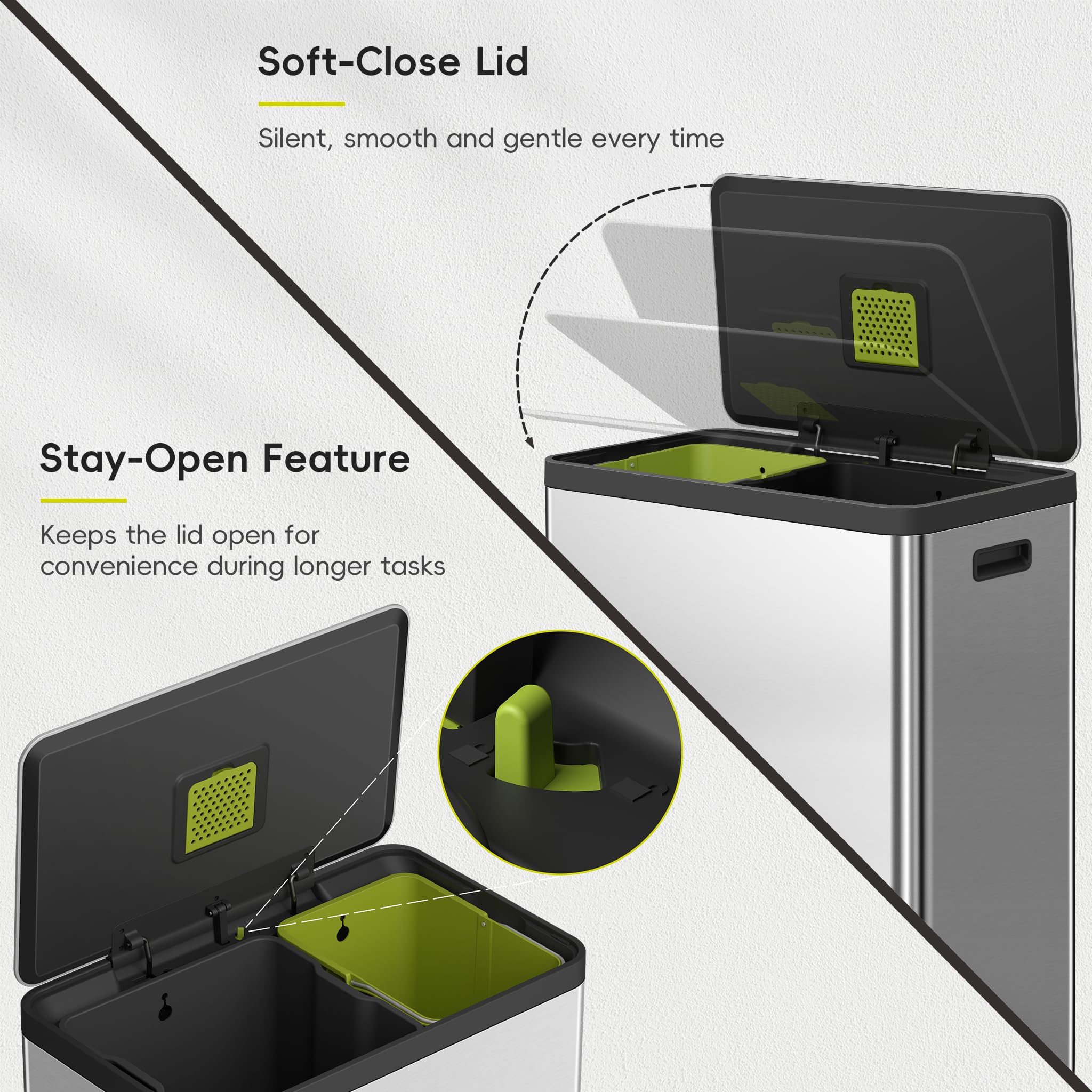 EKO EcoCasa II deodorizer compartment provides optional scent control.