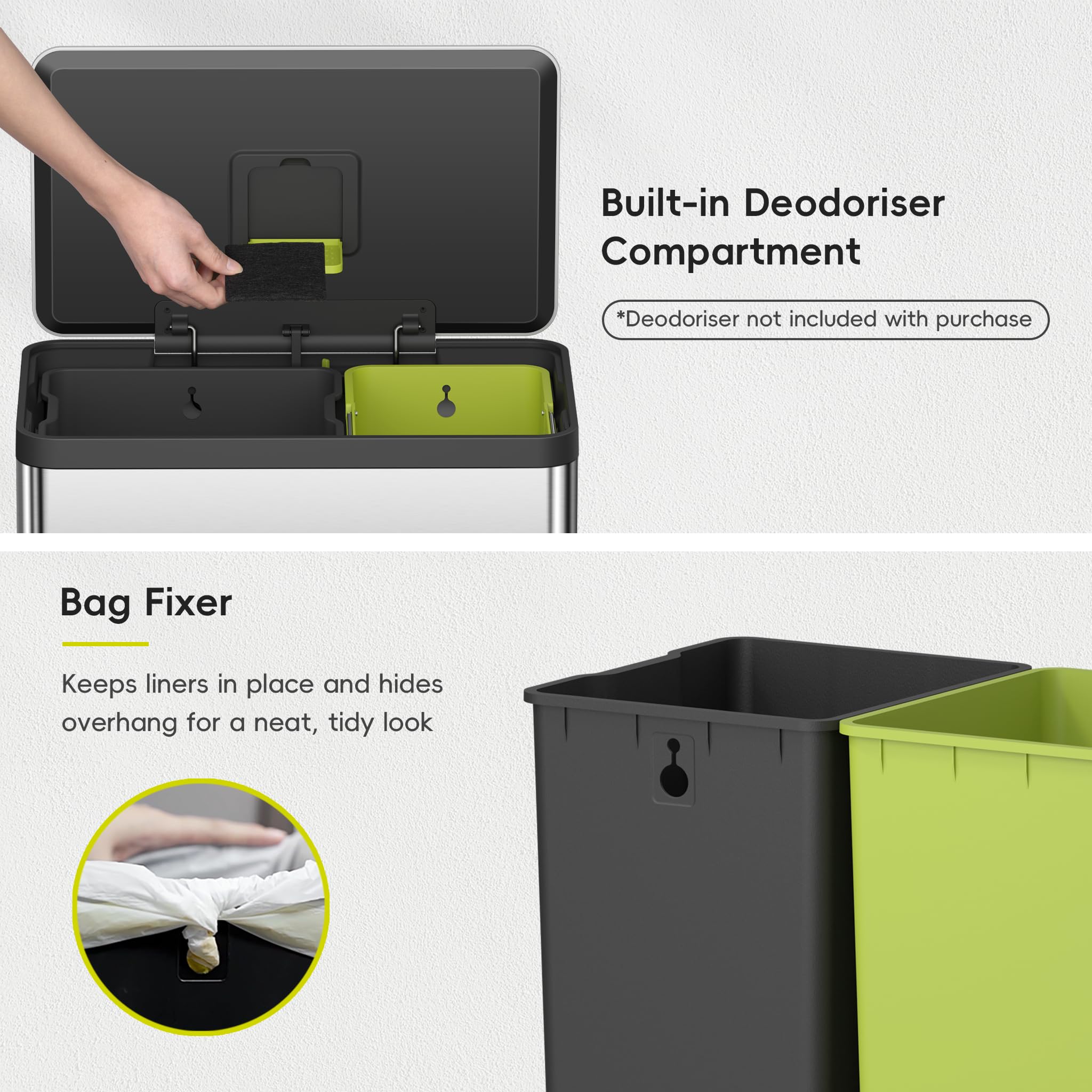 EKO EcoCasa II ergonomic handles simplify moving and cleaning.