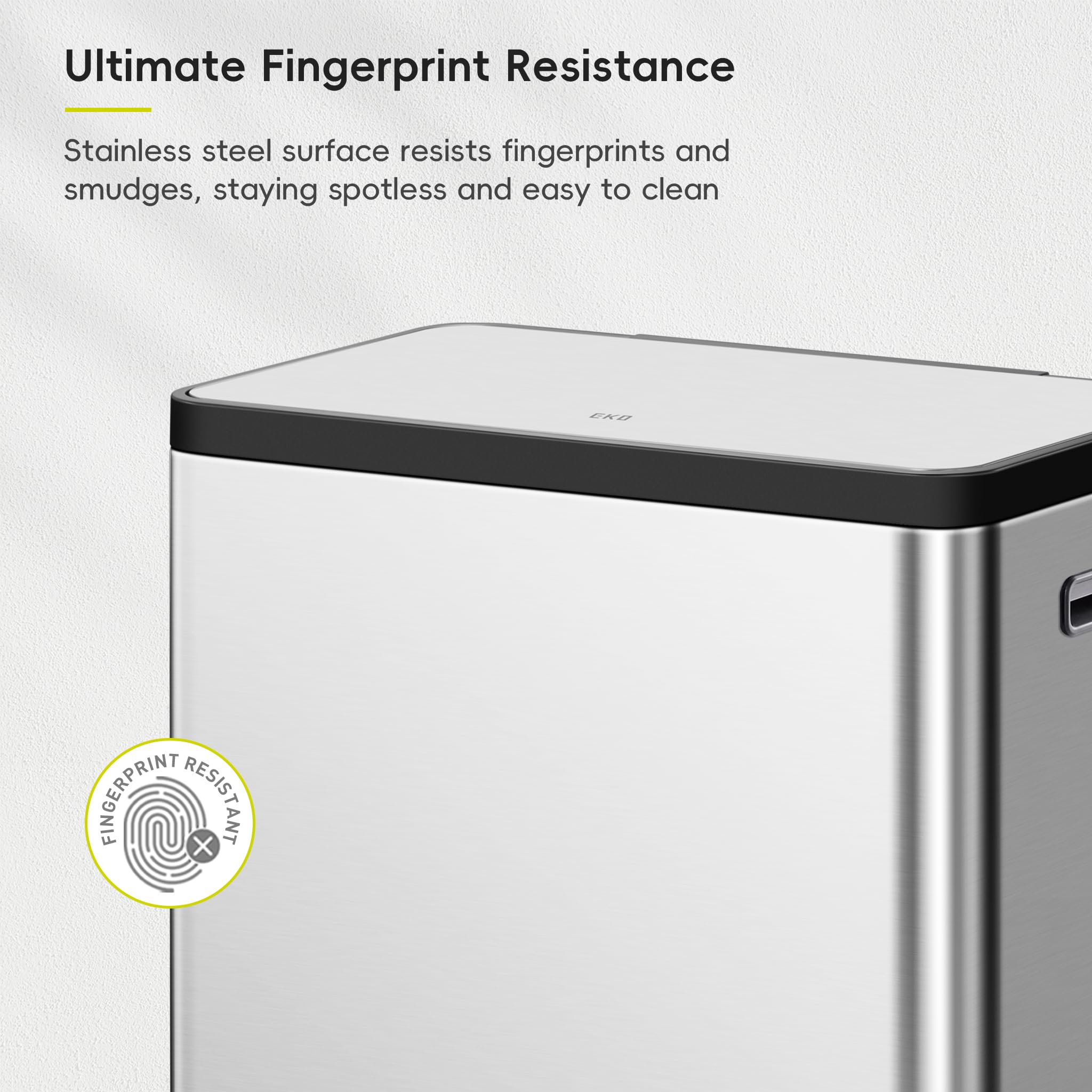 EKO EcoCasa II odor-lock design helps maintain a fresh kitchen.